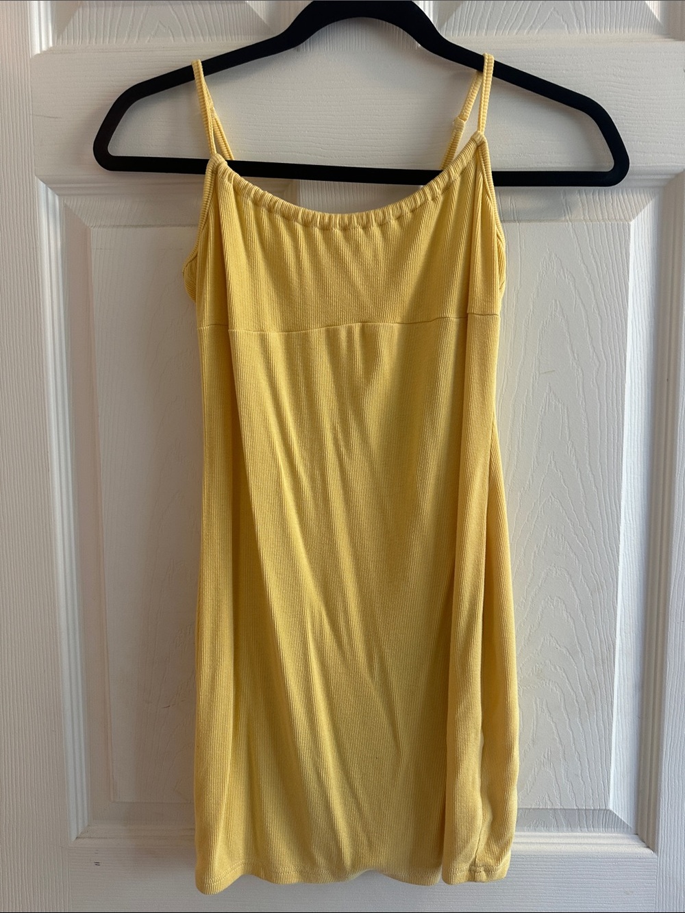 Adjustable Yellow Spaghetti Strap Sundress bodycon size large - Picture 3 of 5